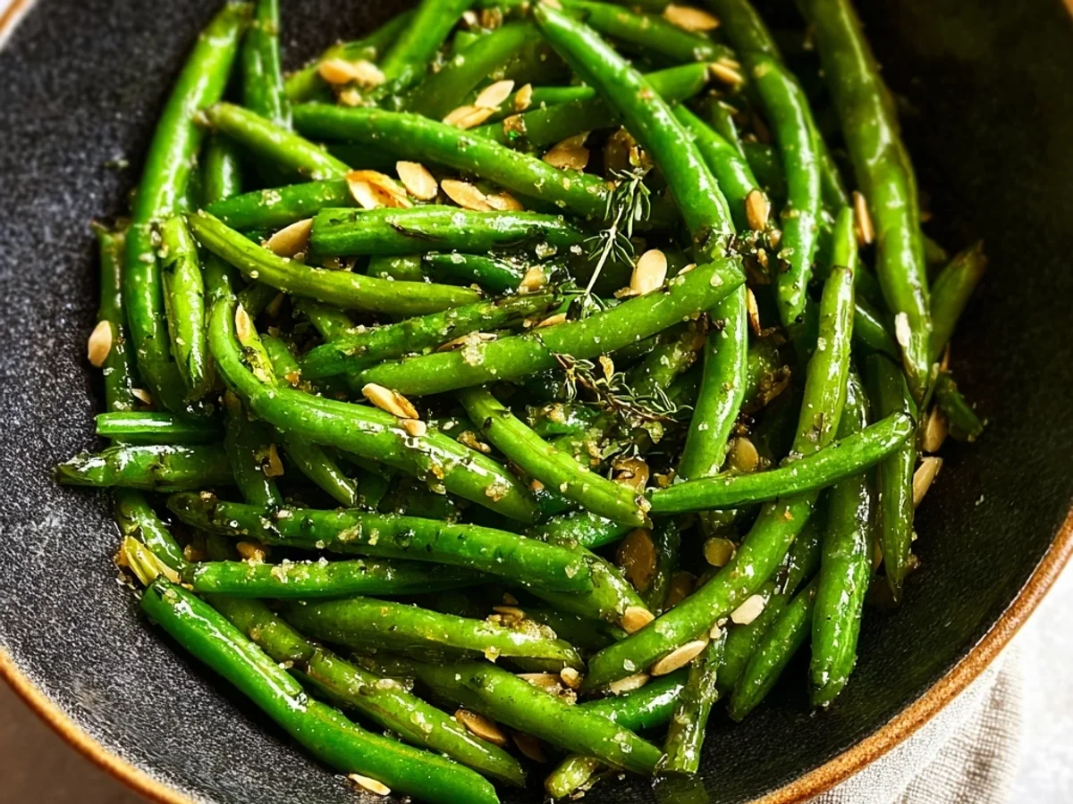 Easy Sautéed Green Beans with Garlic & Toasted Almonds - Image 1