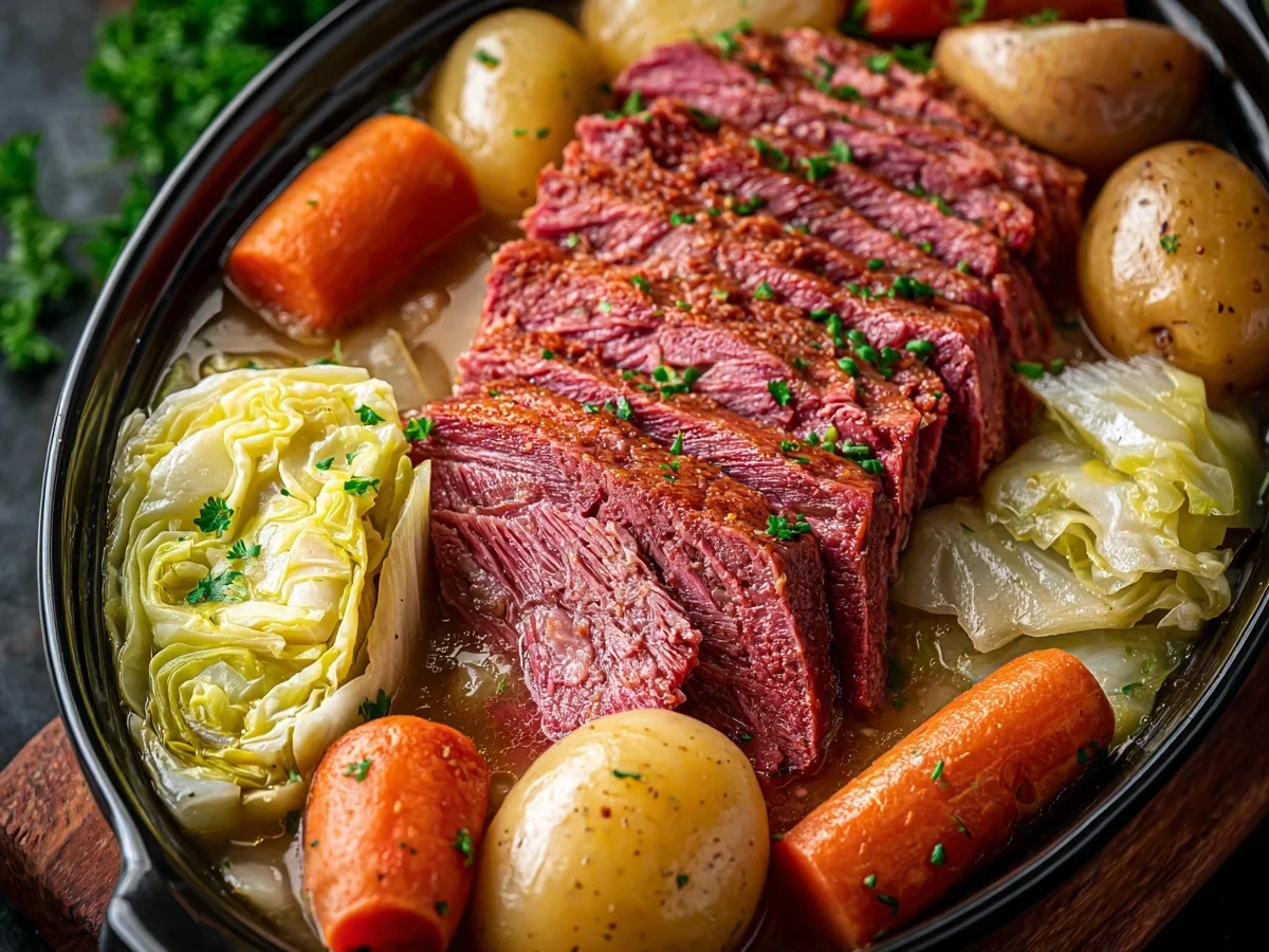 Easy Slow Cooker Corned Beef & Cabbage Recipe - Image 1