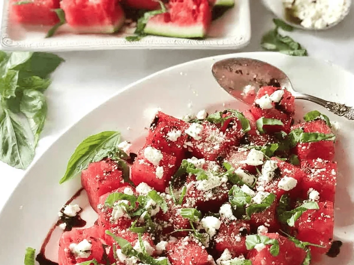 Easy Watermelon Basil Feta Salad Recipe - Image 1
