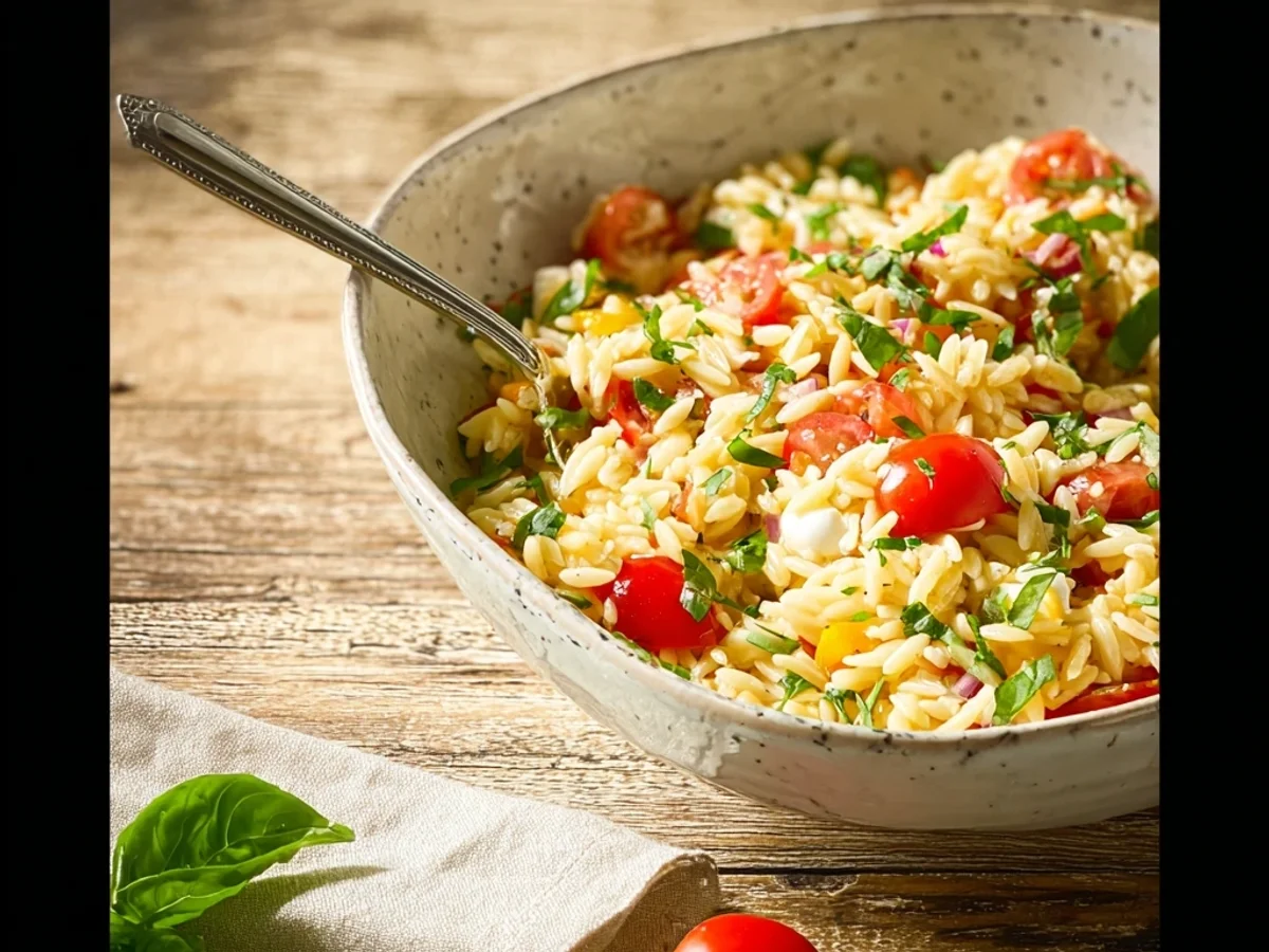 Fresh Bruschetta Orzo Pasta Salad: Bright Summer Flavors - Image 1