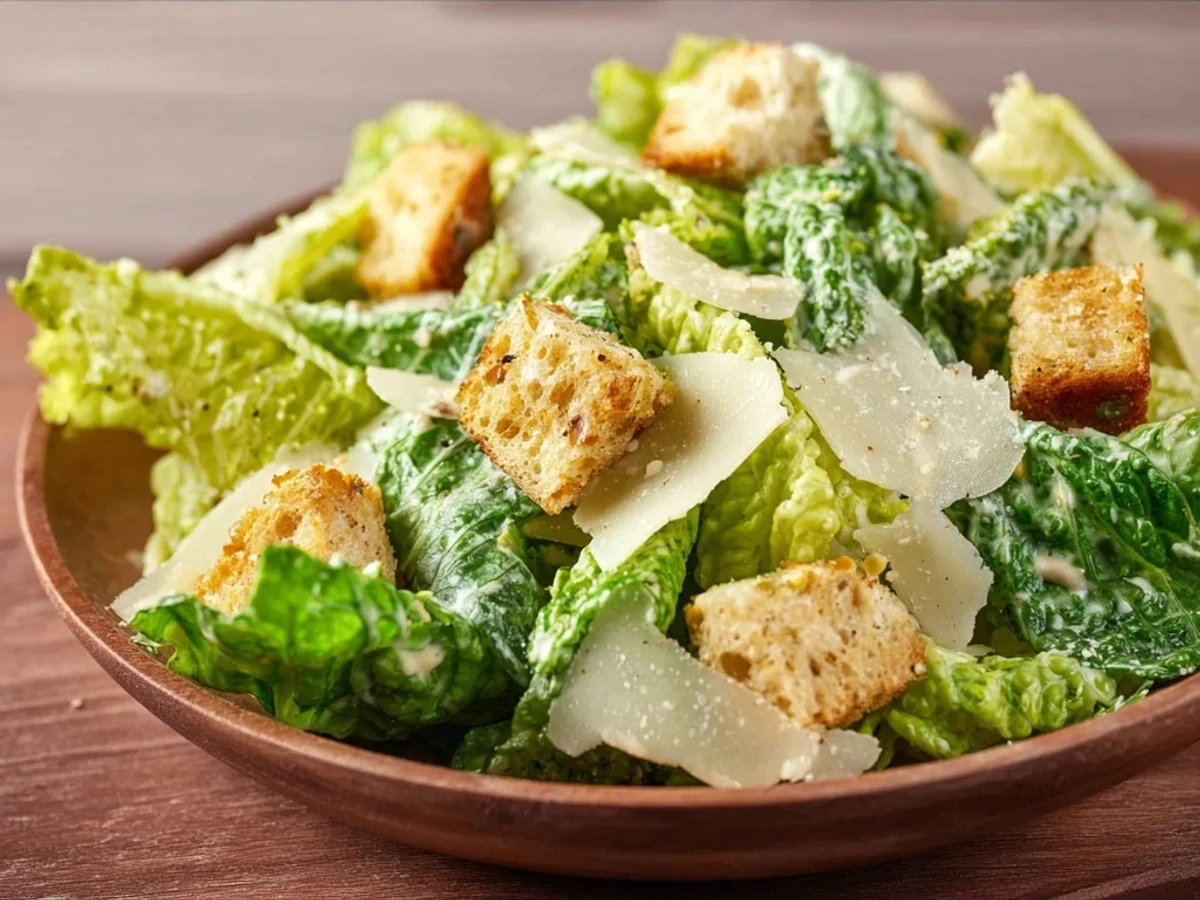 Fresh Classic Caesar Salad with Zesty Dressing - Image 1