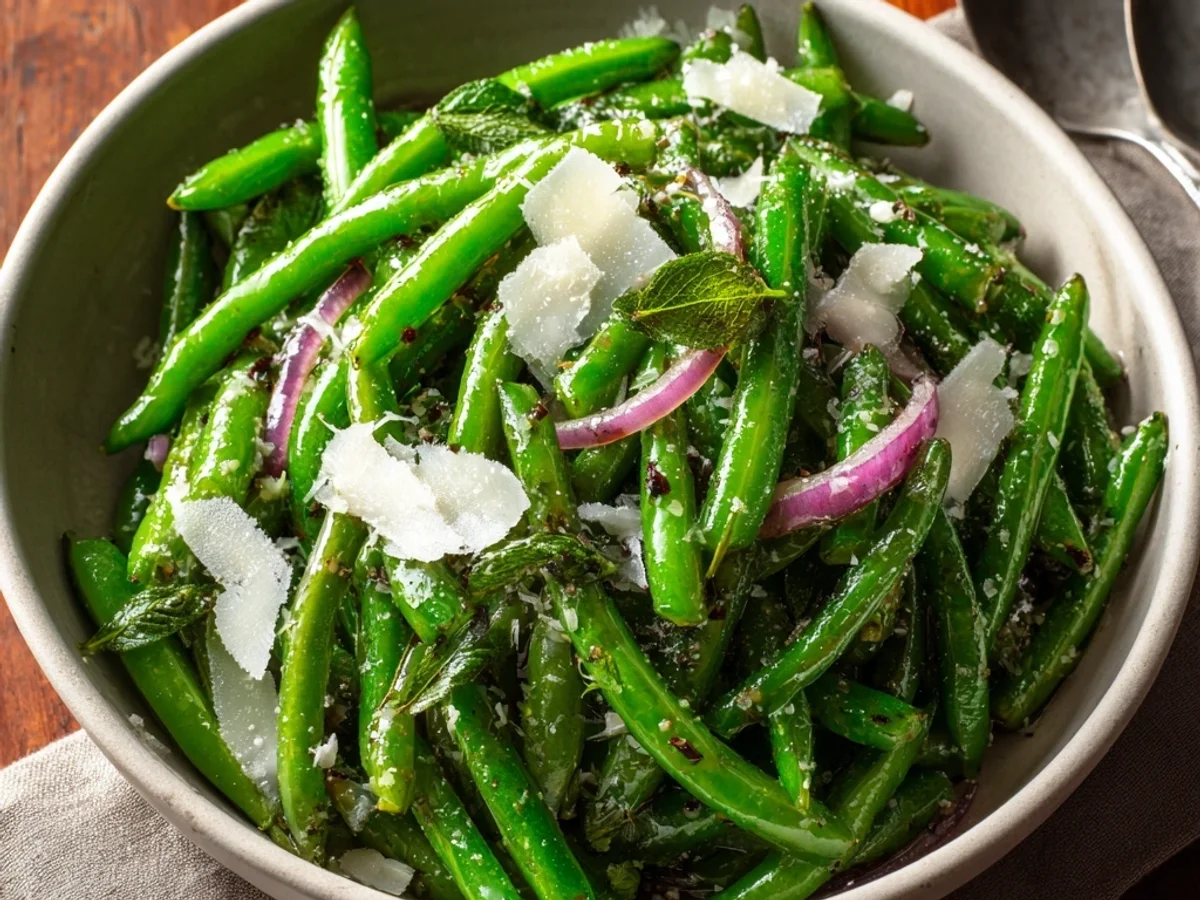 Fresh Green Bean Salad with Balsamic & Parmesan - Image 2