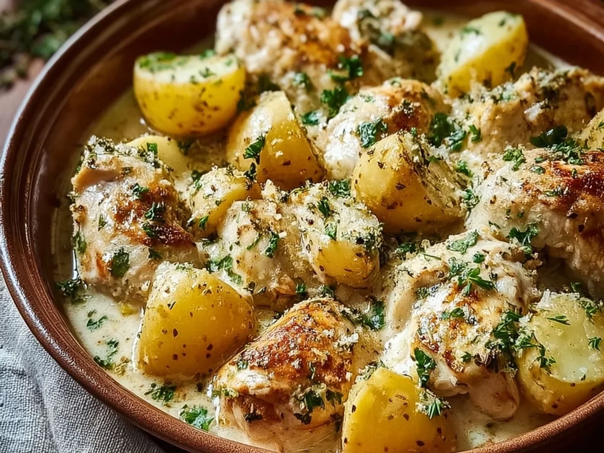 Garlic Parmesan Chicken and Potatoes: Slow Cooker Comfort - Image 1
