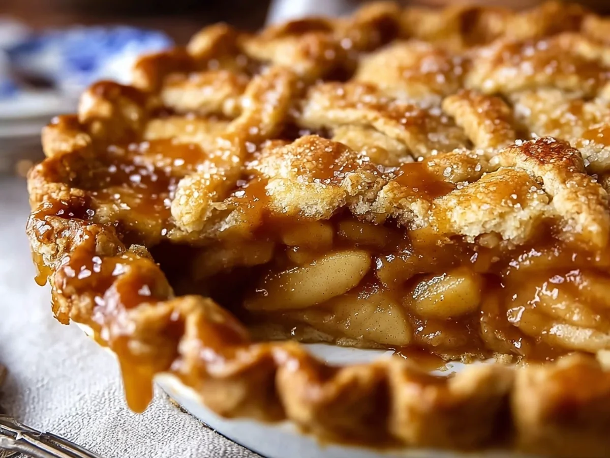 Golden Caramel Apple Pie: A Rustic Fall Treat - Image 1