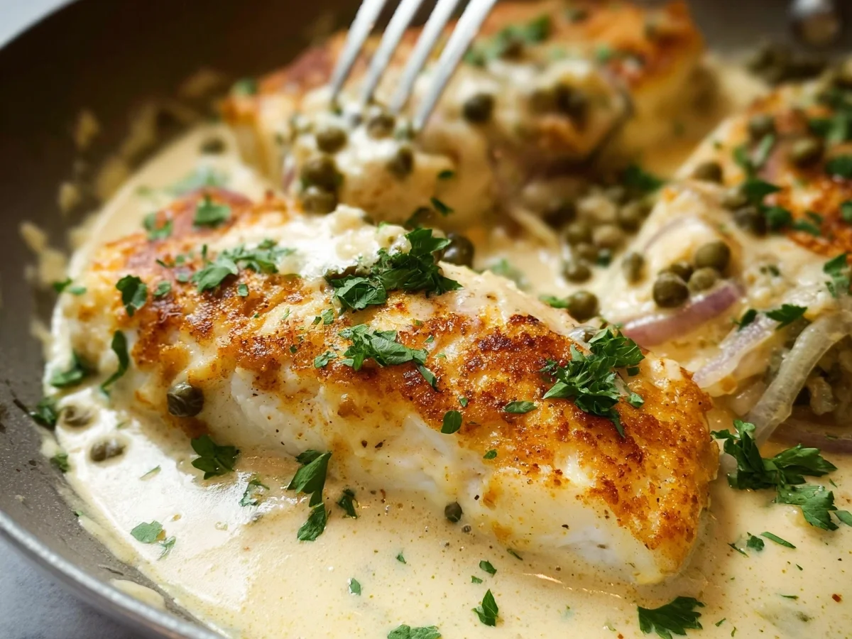 Halibut in Creamy Chicken Broth - Image 1