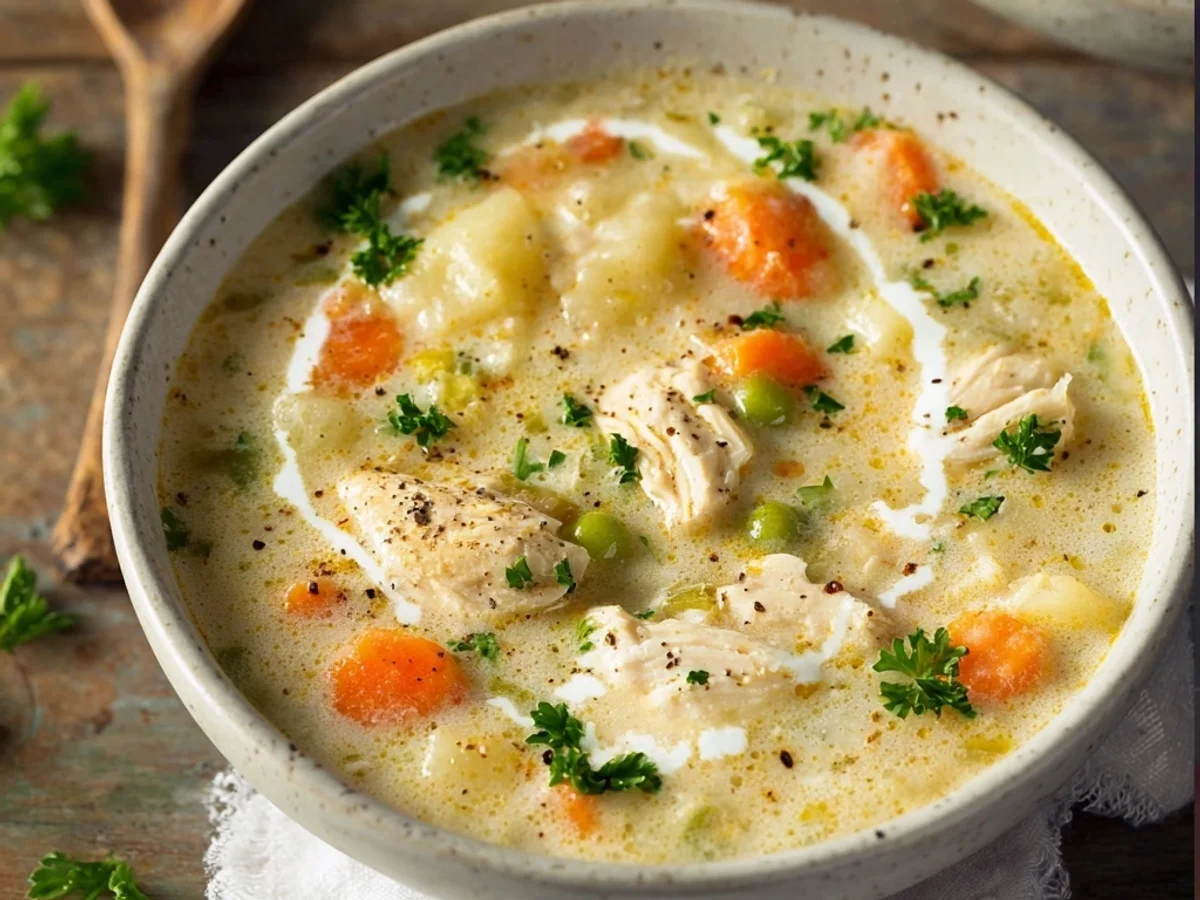 Healthy Chicken Pot Pie Soup: Creamy, Light & Comforting - Image 1