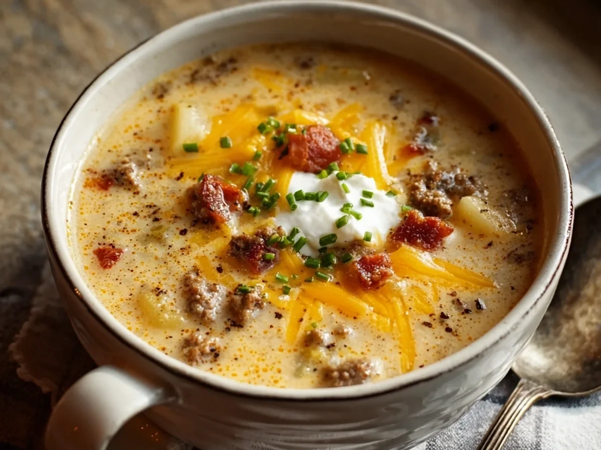 Hearty Cheeseburger Soup: Easy & Flavorful Recipe - Image 2