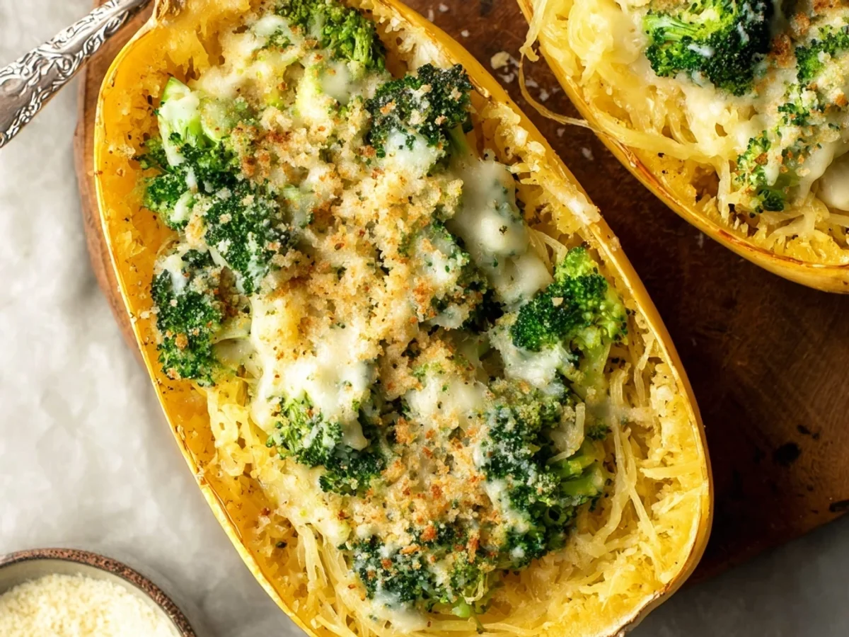 Hearty Cheesy Broccoli Spaghetti Squash Bake - Image 2