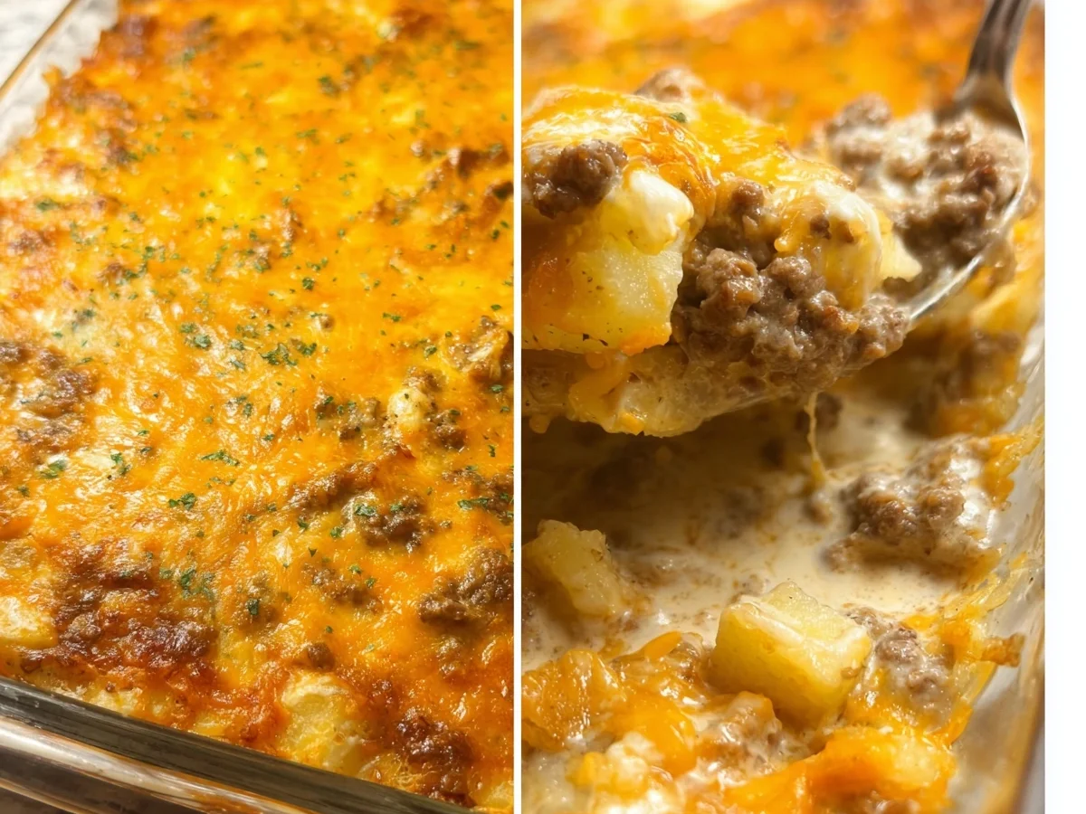 Hearty Cheesy Ground Beef Potato Casserole - Image 2