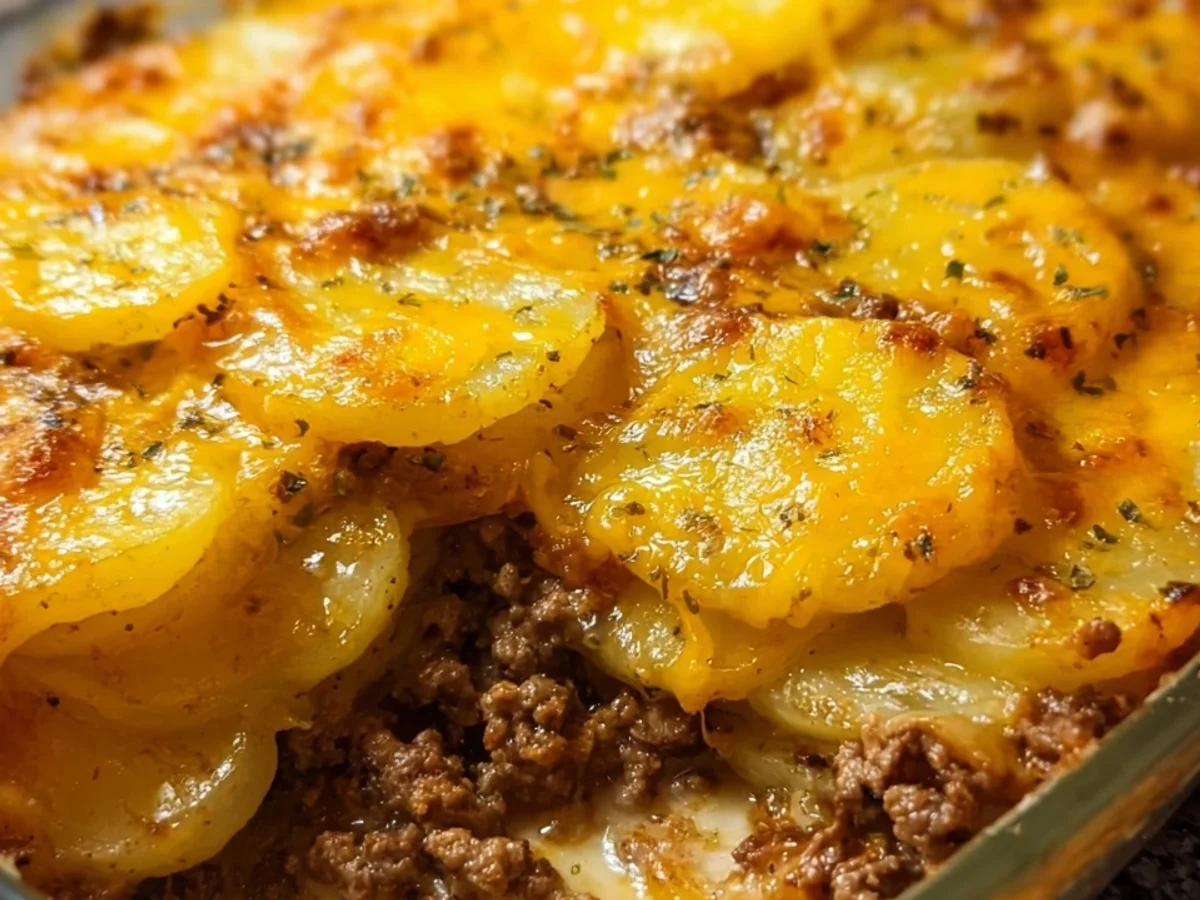 Hearty Cheesy Hamburger Potato Casserole - Image 1