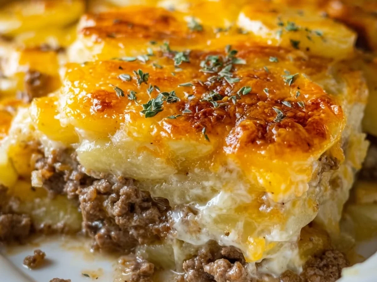 Hearty Cheesy Hamburger Potato Casserole - Image 2