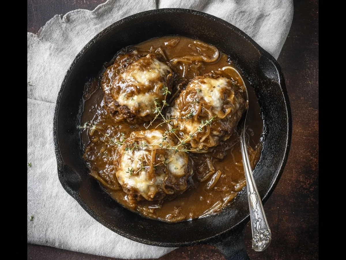 Hearty French Onion Salisbury Steak with Rich Gravy - Image 2