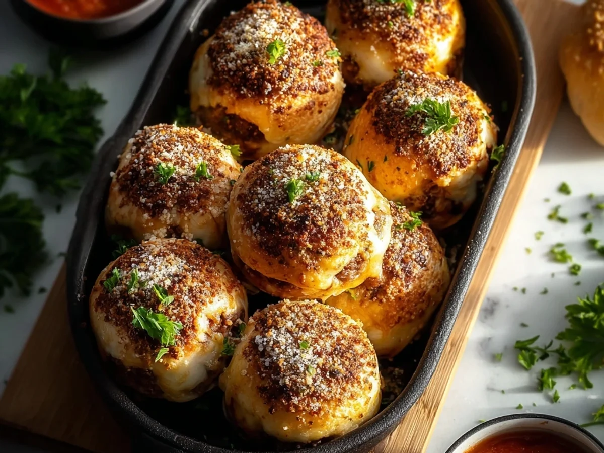 Hearty Garlic Parmesan Cheeseburger Bombs - Image 1