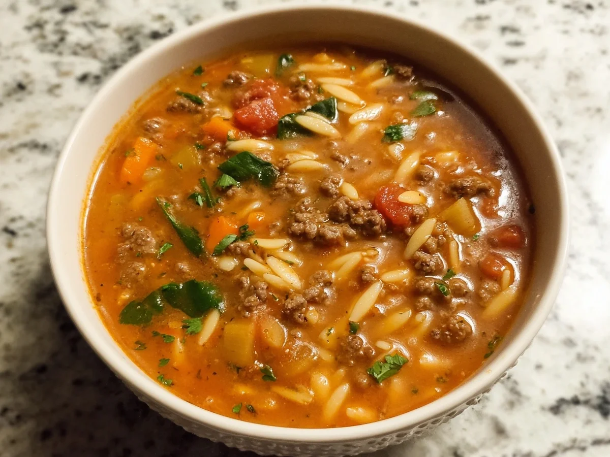 Hearty Hamburger Orzo Soup - Image 1