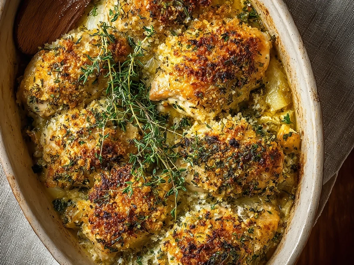 Hearty Savory Baked Herb Chicken Casserole Recipe - Image 1