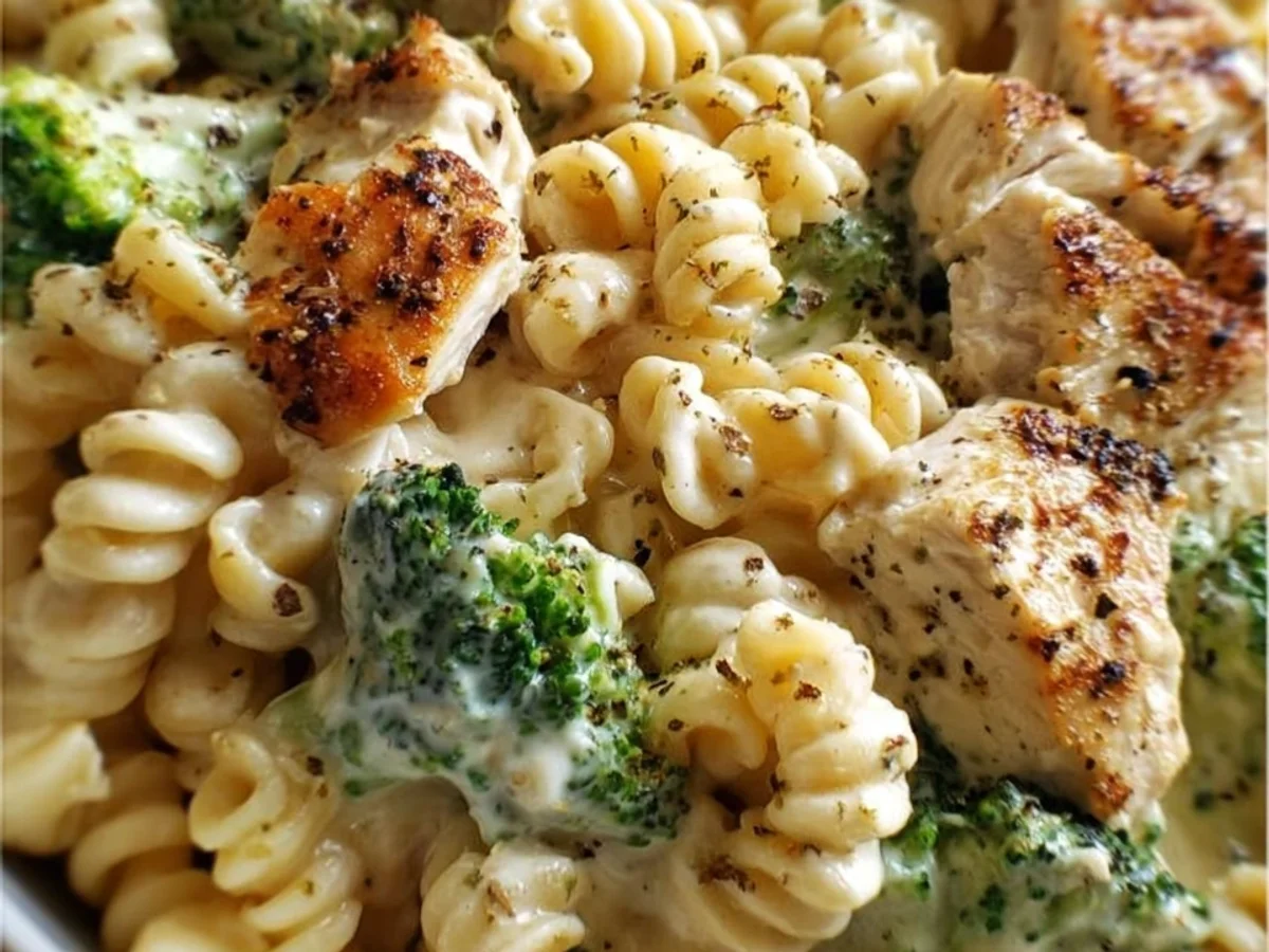 High Protein Creamy Rotisserie Chicken Broccoli Pasta - Image 2
