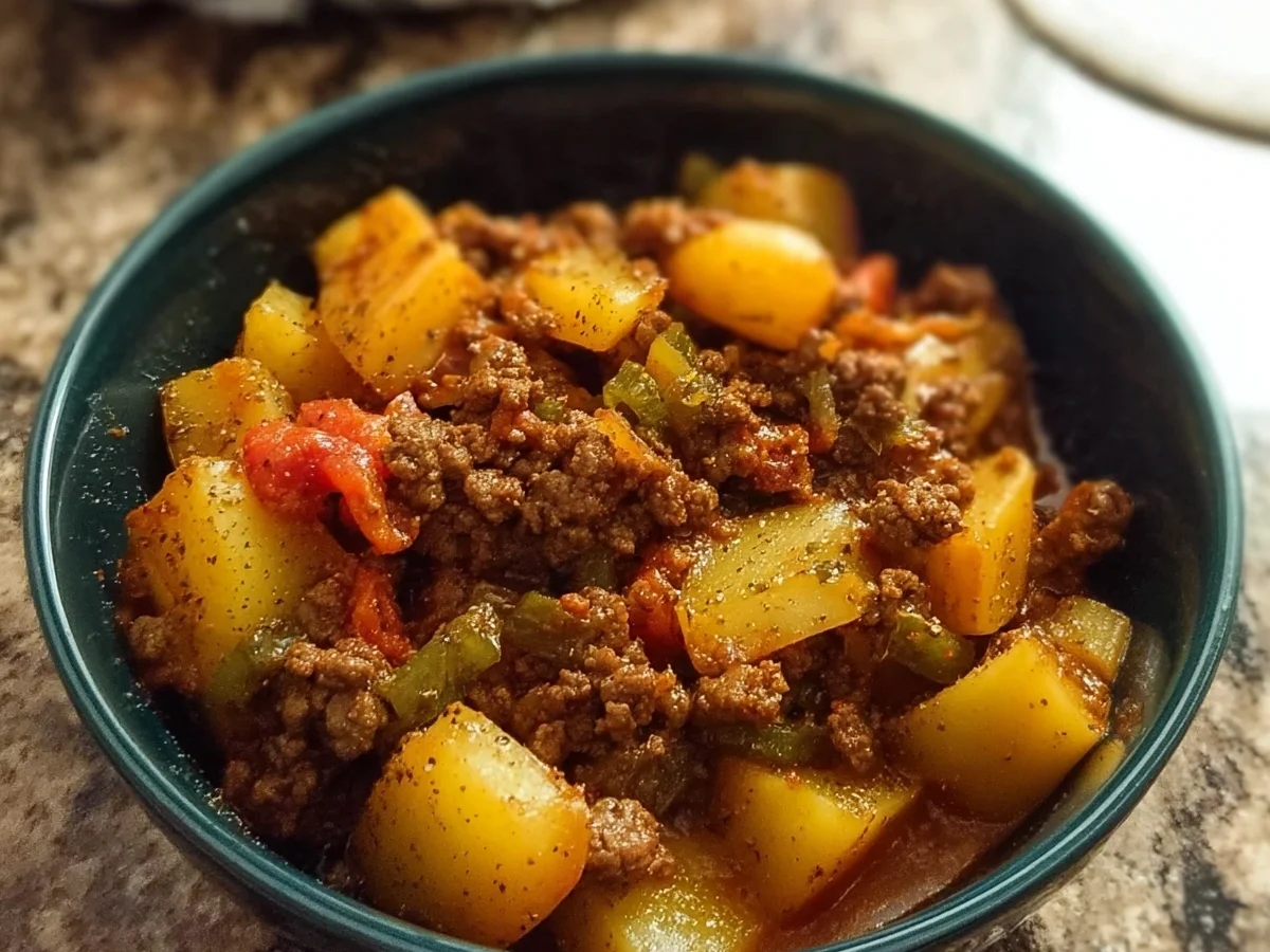 High Protein Ground Beef & Potatoes Skillet - Image 1
