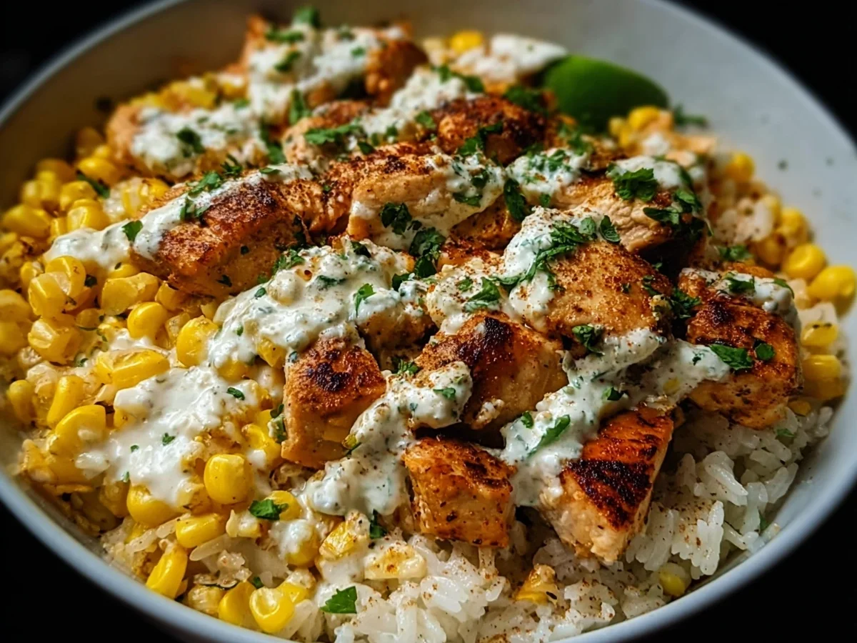 High Protein Street Corn Chicken Rice Bowl - Image 1