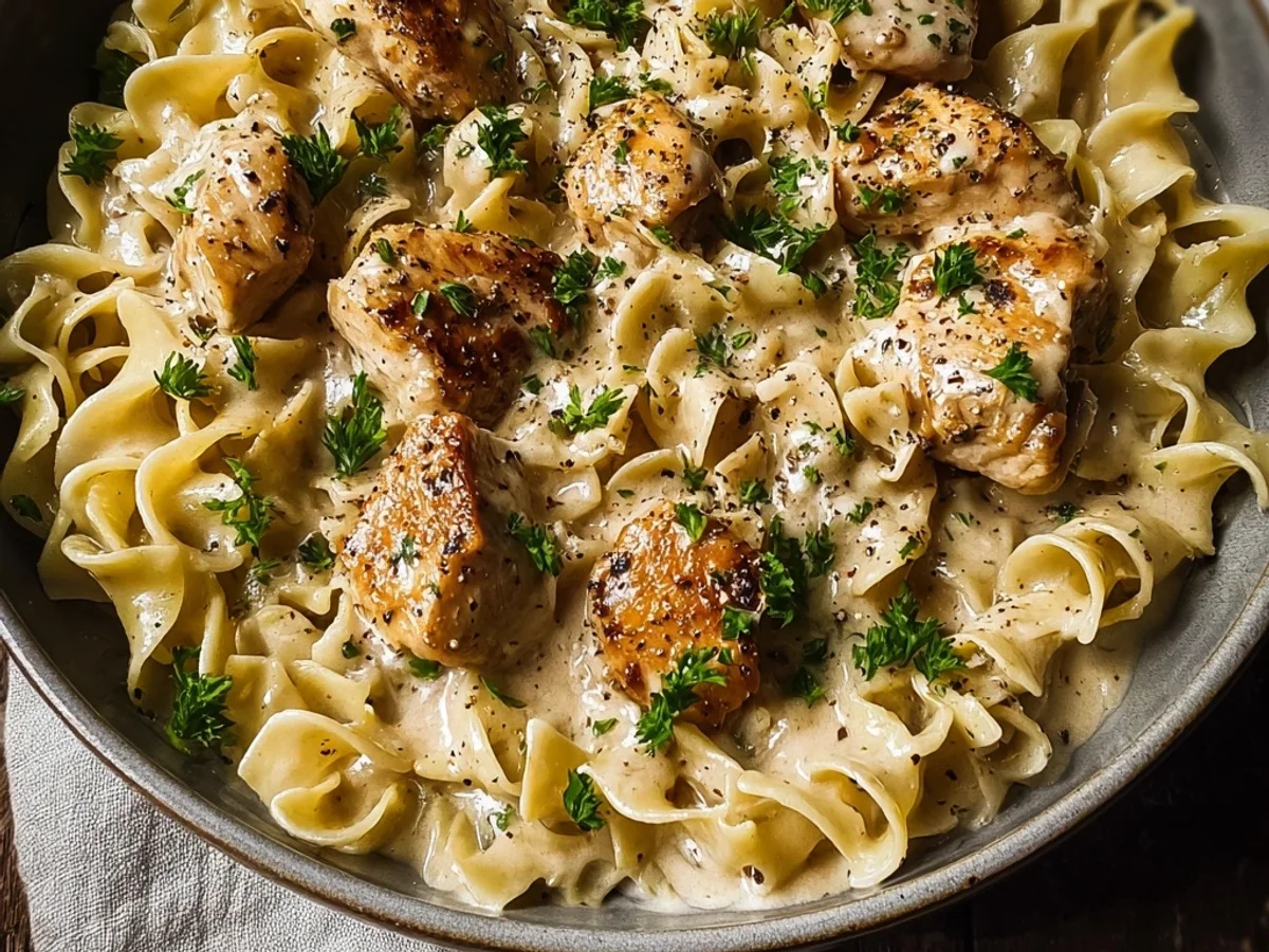 Homestyle Creamy Garlic Butter Chicken Noodles - Image 1