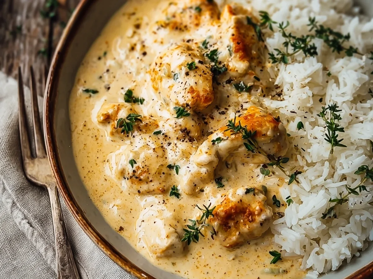 Homestyle Creamy Smothered Chicken and Rice - Image 1