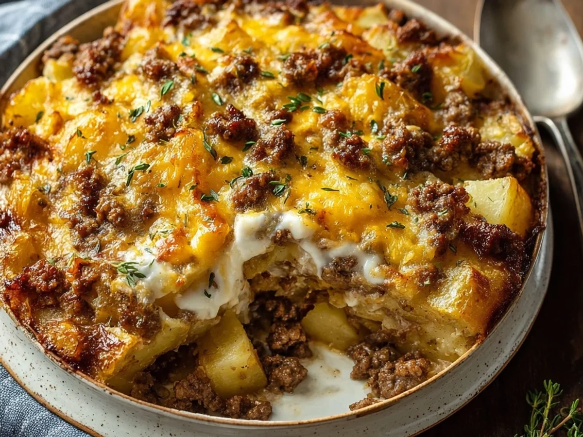Homestyle Ground Beef Potatoes Casserole Bake - Image 2