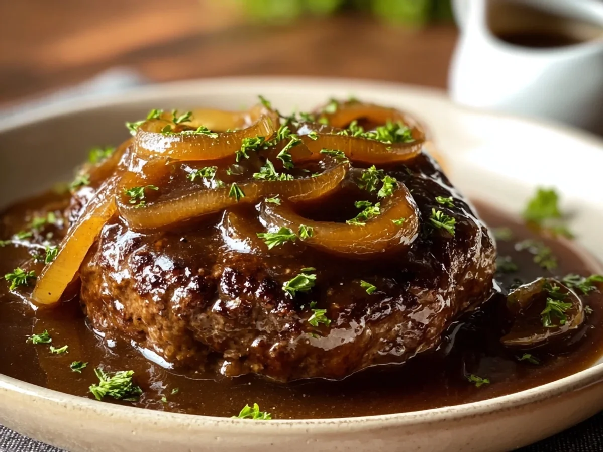 Homestyle Hamburger Steak with Onions & Gravy - Image 1