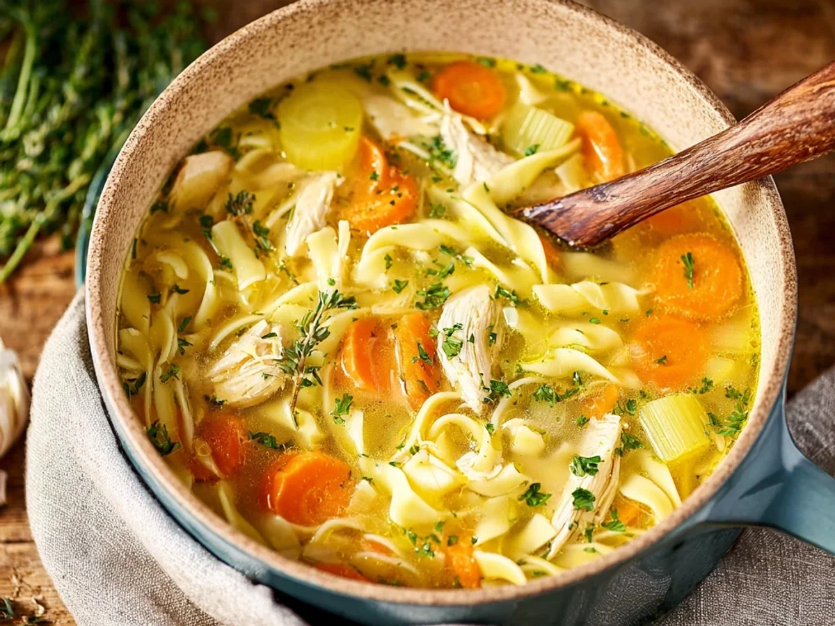 Homestyle Healing Chicken Noodle Soup for Comfort - Image 1