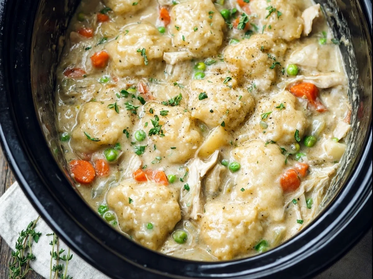 Homestyle Slow Cooker Chicken and Dumplings - Image 1