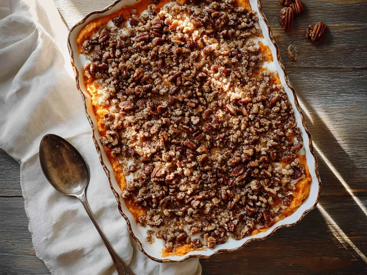 Homestyle Sweet Potato Casserole Recipe with Pecan Topping - Image 2