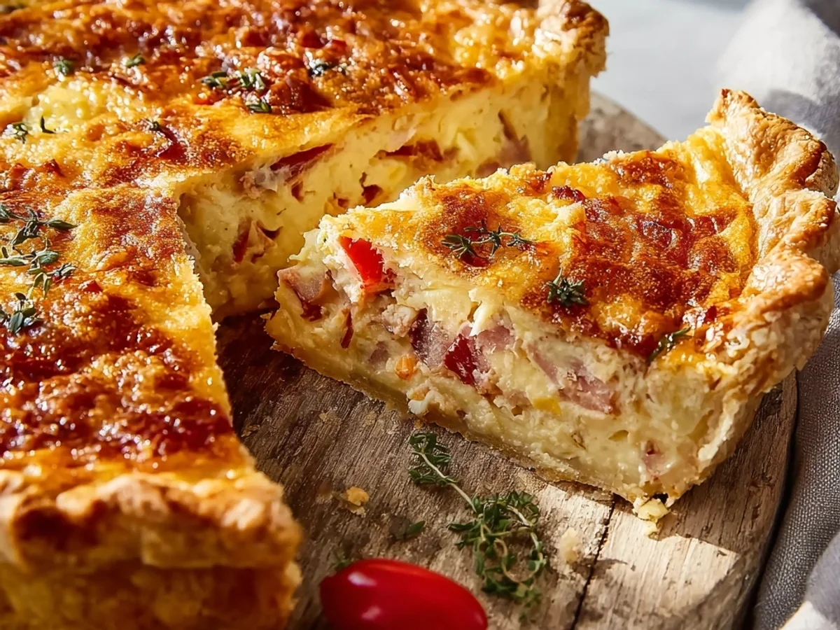 Homestyle Turkey Ham Onion Tomato Pie - Image 1