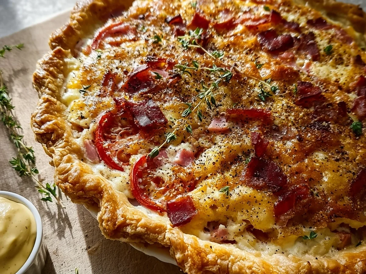 Homestyle Turkey Ham, Onion, Tomato Pie - Image 1