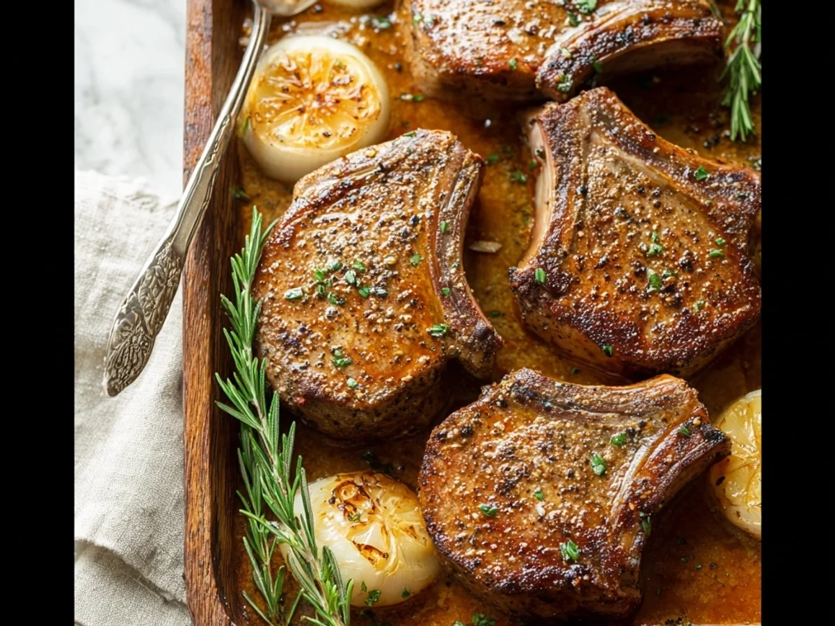 Juicy Baked Lamb Chops with Rosemary Garlic - Image 1