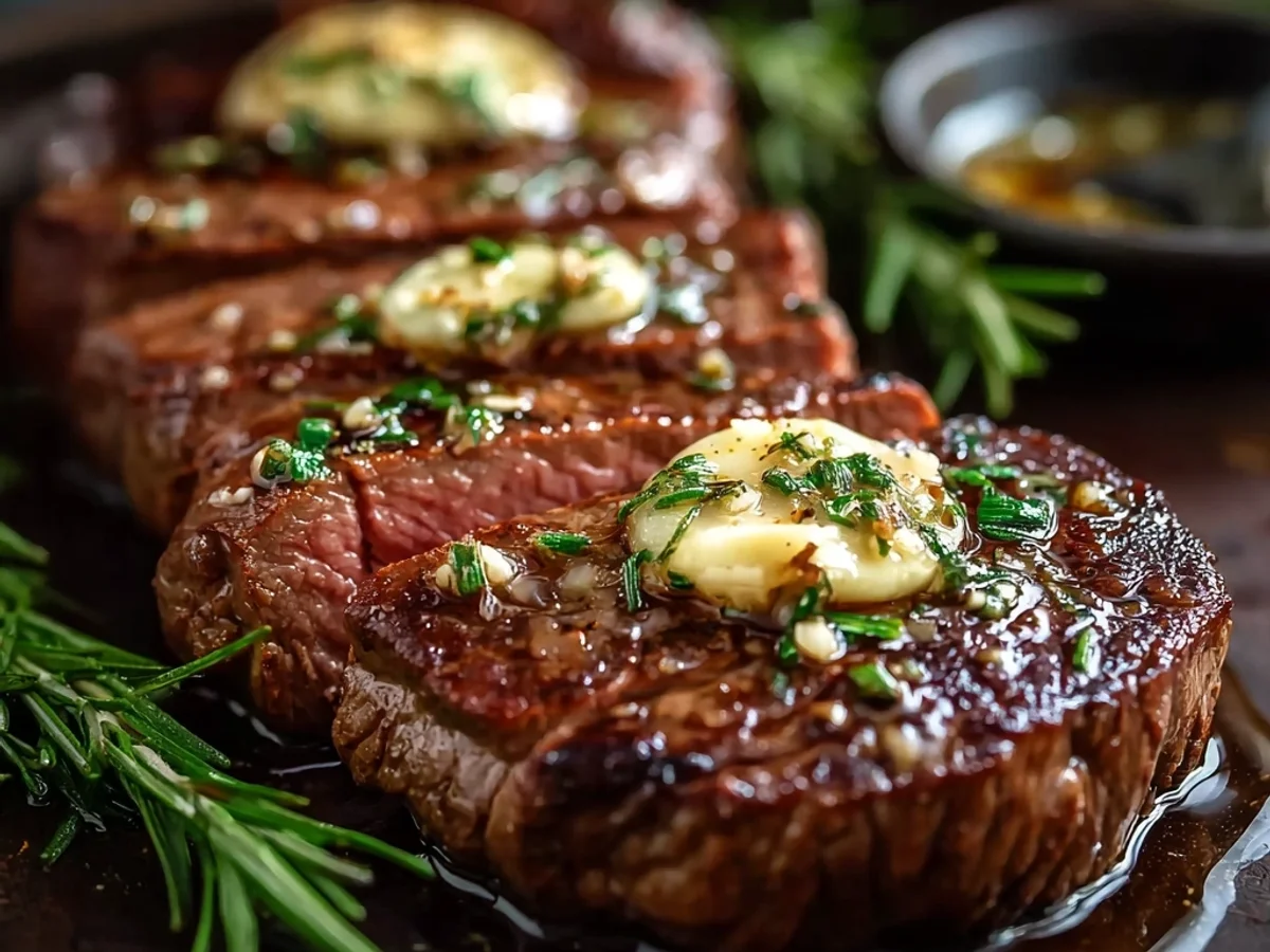 Juicy Pan Seared Steak with Garlic Butter & Herbs - Image 1