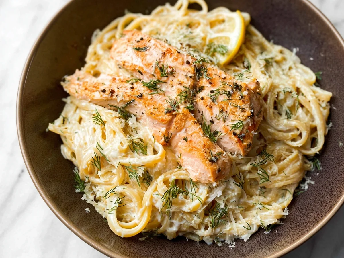 Lemon Dill Salmon Pasta: Quick & Flavorful Dinner - Image 1