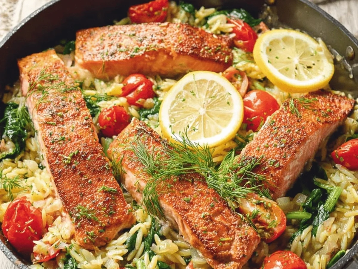 Lemon Salmon Orzo Skillet: A Quick Meal - Image 2
