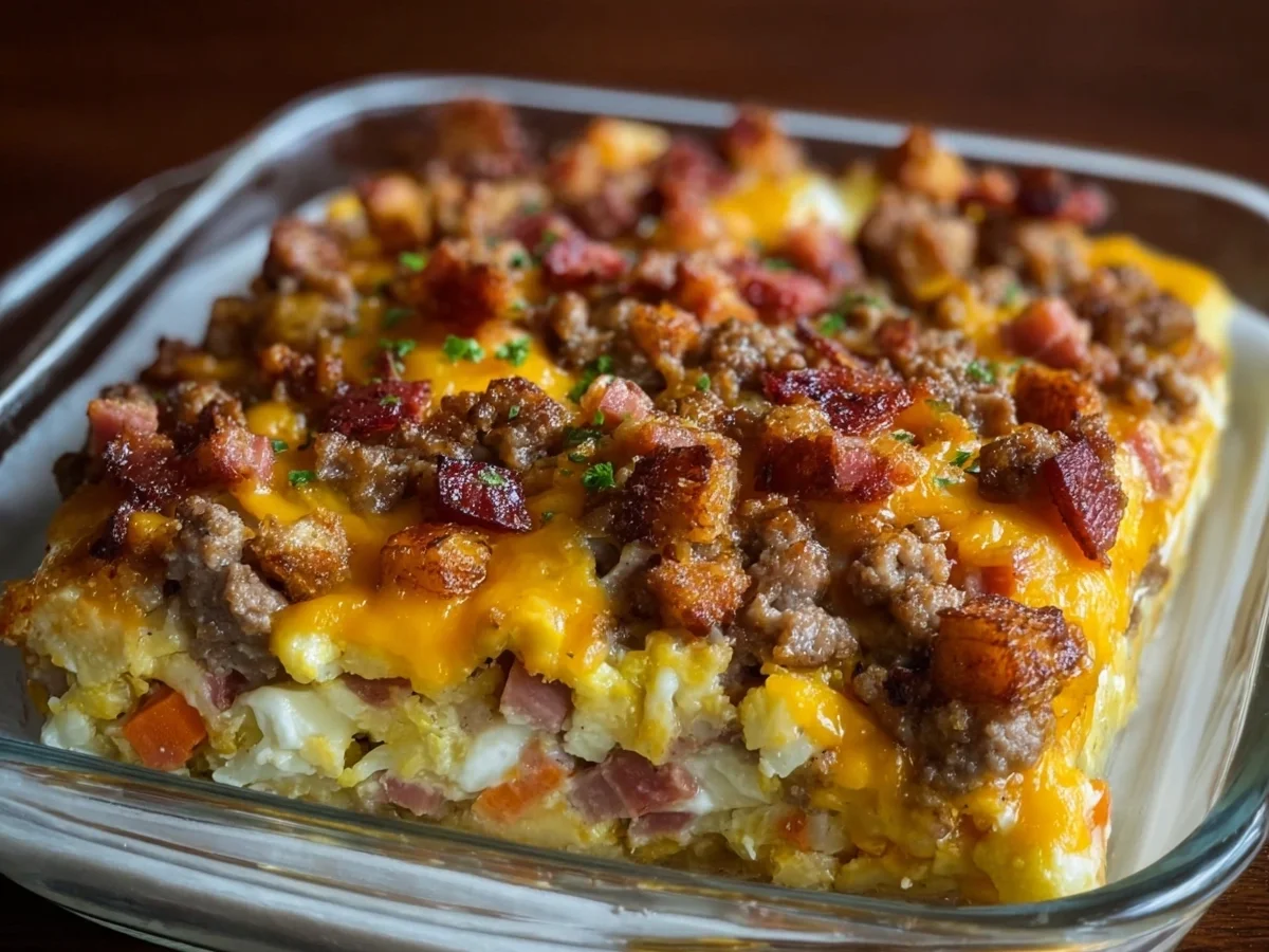 Low Carb Turkey Ham Cheeseburger Casserole - Image 2