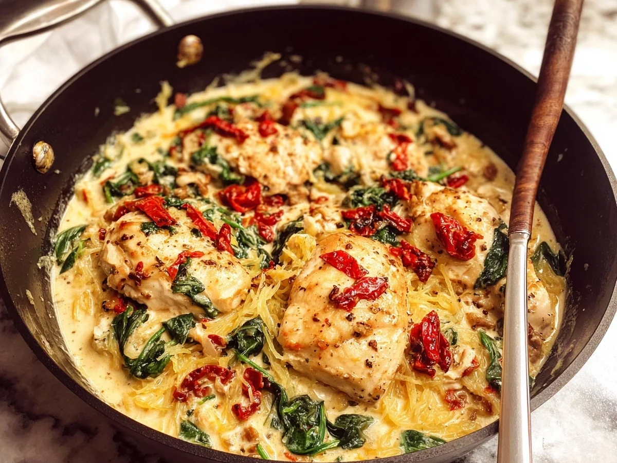 Low Carb Tuscan Chicken with Creamy Spaghetti Squash - Image 2