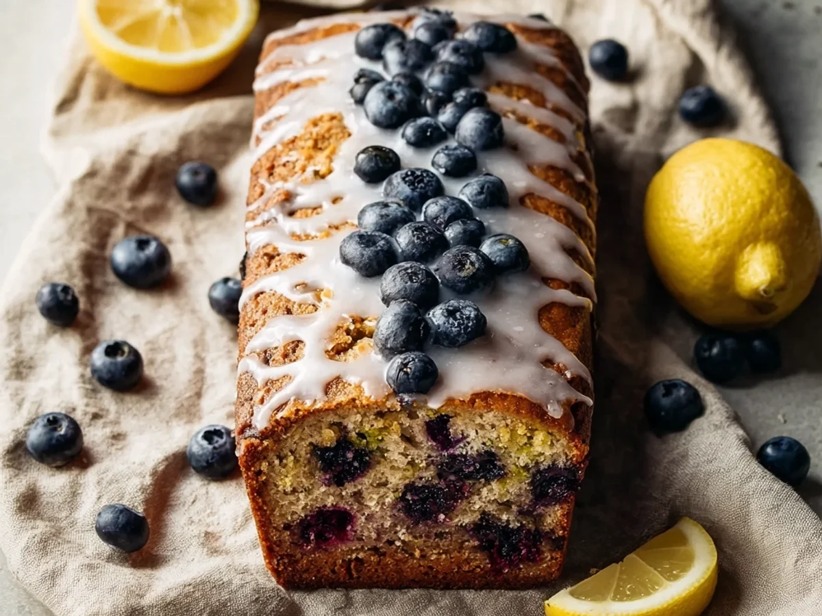 Moist Blueberry Zucchini Bread with Zesty Lemon Glaze - Image 1