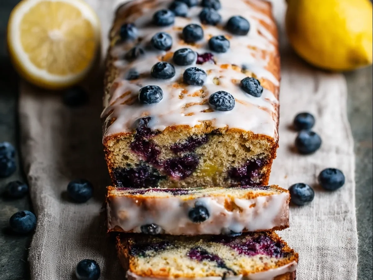 Moist Blueberry Zucchini Bread with Zesty Lemon Glaze - Image 2