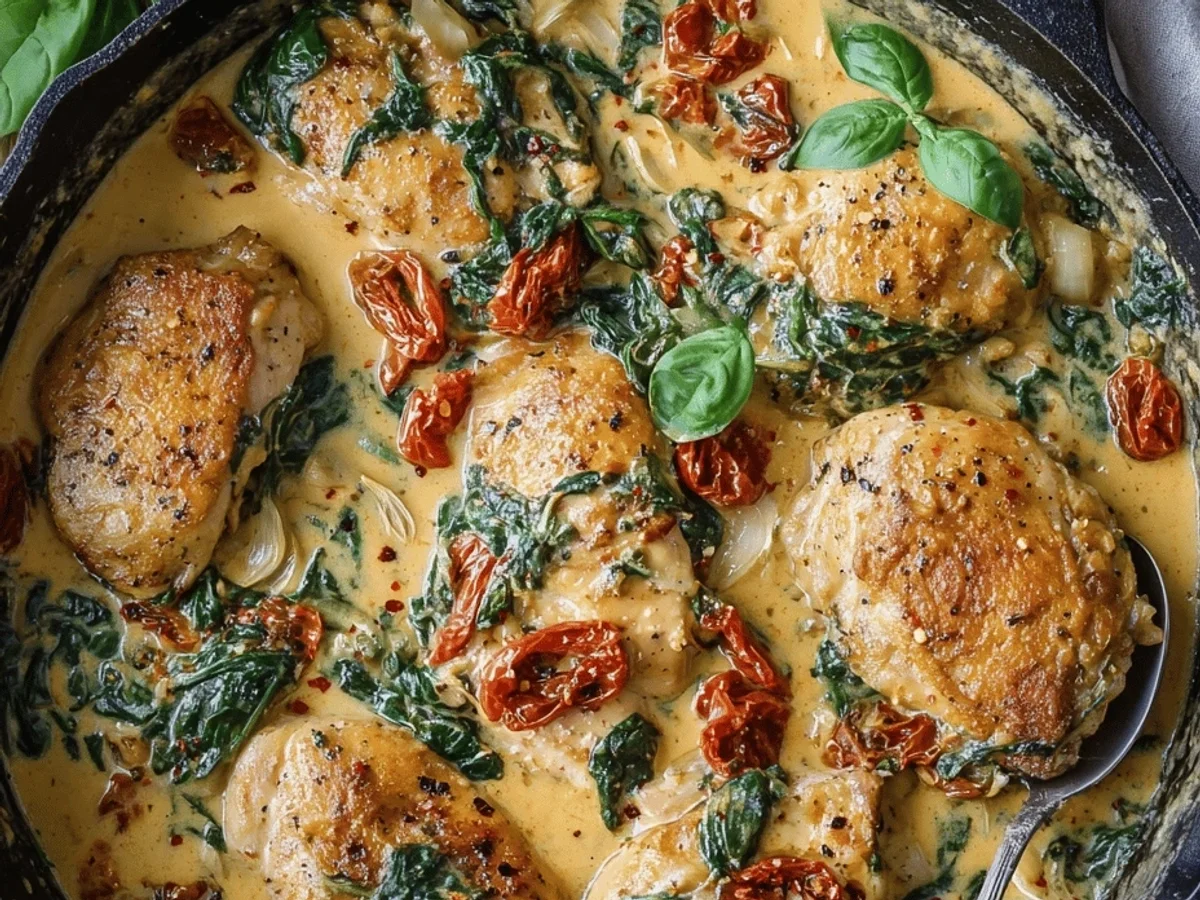 One Pan Tuscan Chicken Thighs: My Go-To Weeknight Magic! - Image 1