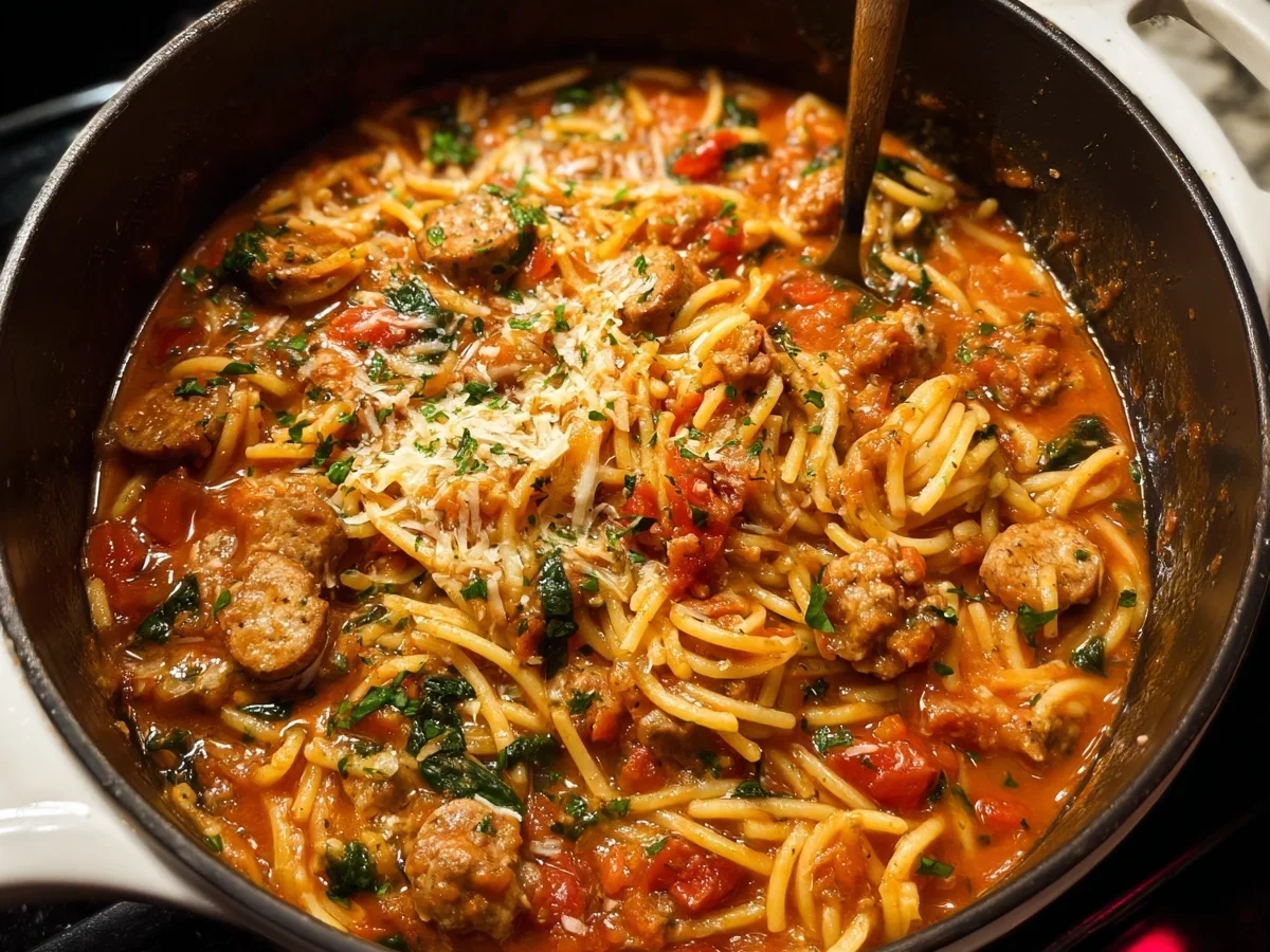One-Pot Beef Sausage Pasta: Quick & Easy Weeknight Meal - Image 1
