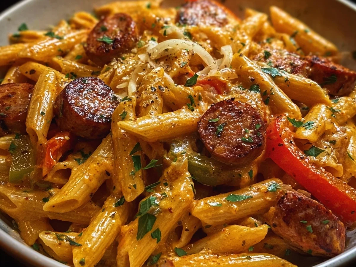 One-Pot Creamy Spicy Cajun Beef Sausage Pasta - Image 2