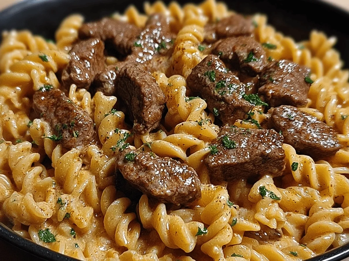 One Pot Creamy Spicy Steak Pasta Recipe - Image 2
