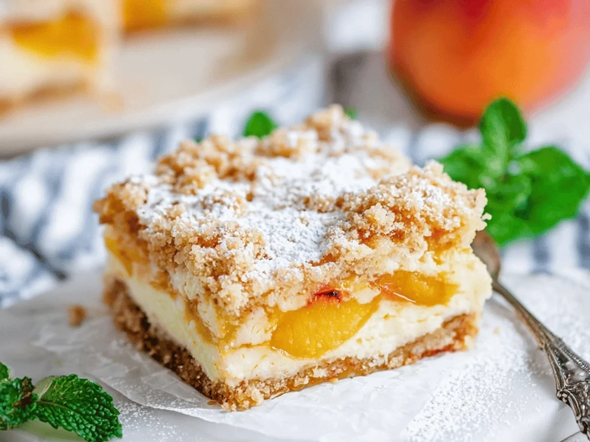 Peach Cobbler Cheesecake Bars: My Summer Dream Dessert! - Image 1
