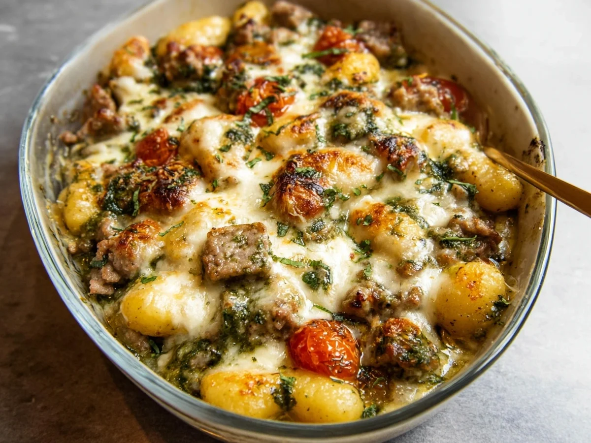 Pesto Sausage Gnocchi Bake: Easy Weeknight Dinner - Image 1