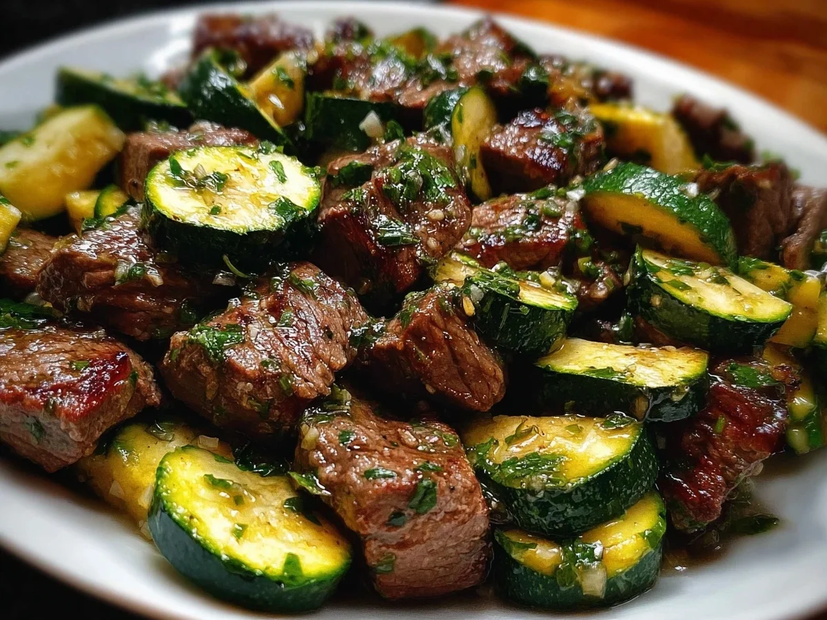 Quick Garlic Butter Steak Bites & Zucchini (Low Carb) - Image 2