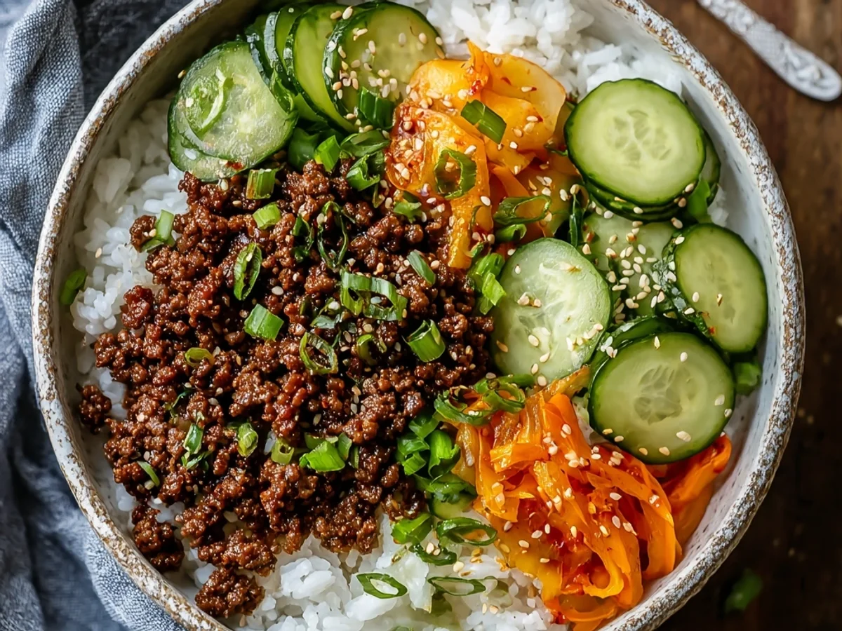 Quick Korean Ground Beef Bowl: Easy Weeknight Meal - Image 1
