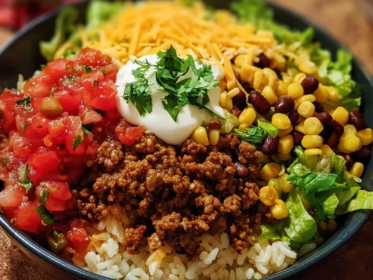 Quick Taco Rice Bowl: Flavorful Weeknight Dinner - Image 1