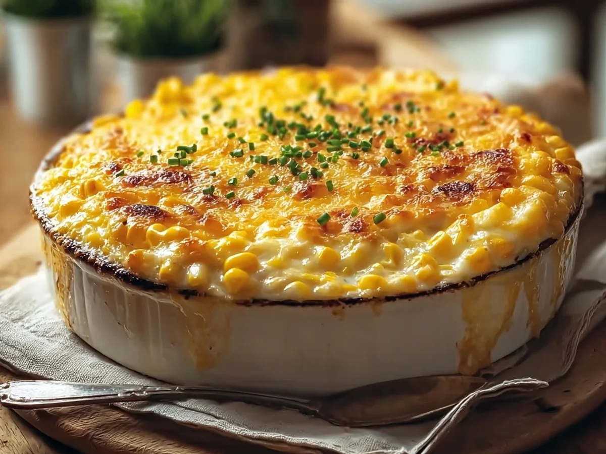 Rich Cream Cheese Corn Casserole: Easy Baked Side - Image 1