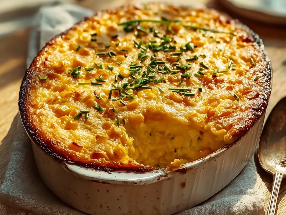 Rich Cream Cheese Corn Casserole: Easy Baked Side - Image 2